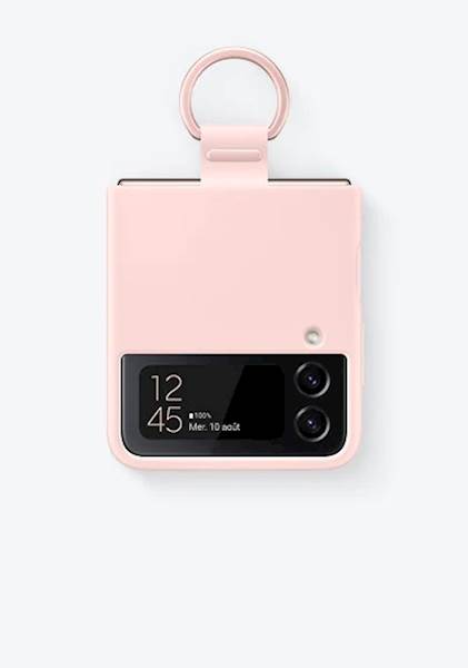 SAMSUNG GALAXY Z FLIP4 SILICON COVER WITH RING PINK